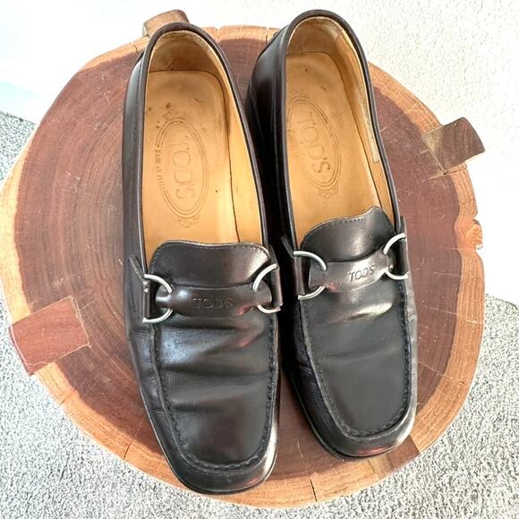 Tod's Leather Loafers, Dark Brown, Size 36, Very Good Vintage Condition - Picture 2 of 11